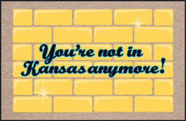 Funny 'Not in Kansas Anymore' Doormat - Wizard of Oz Inspired Welcome Mat for Front Door, Porch, or Entryway - Perfect Gift for Movie Fans & Home Decor