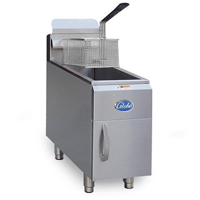 Globe GF15G 15 lb. Natural Gas Countertop Fryer - Commercial Deep Fryer for Restaurants, Food Trucks & Home Kitchens - Perfect for Frying Chicken, Fish, French Fries & More