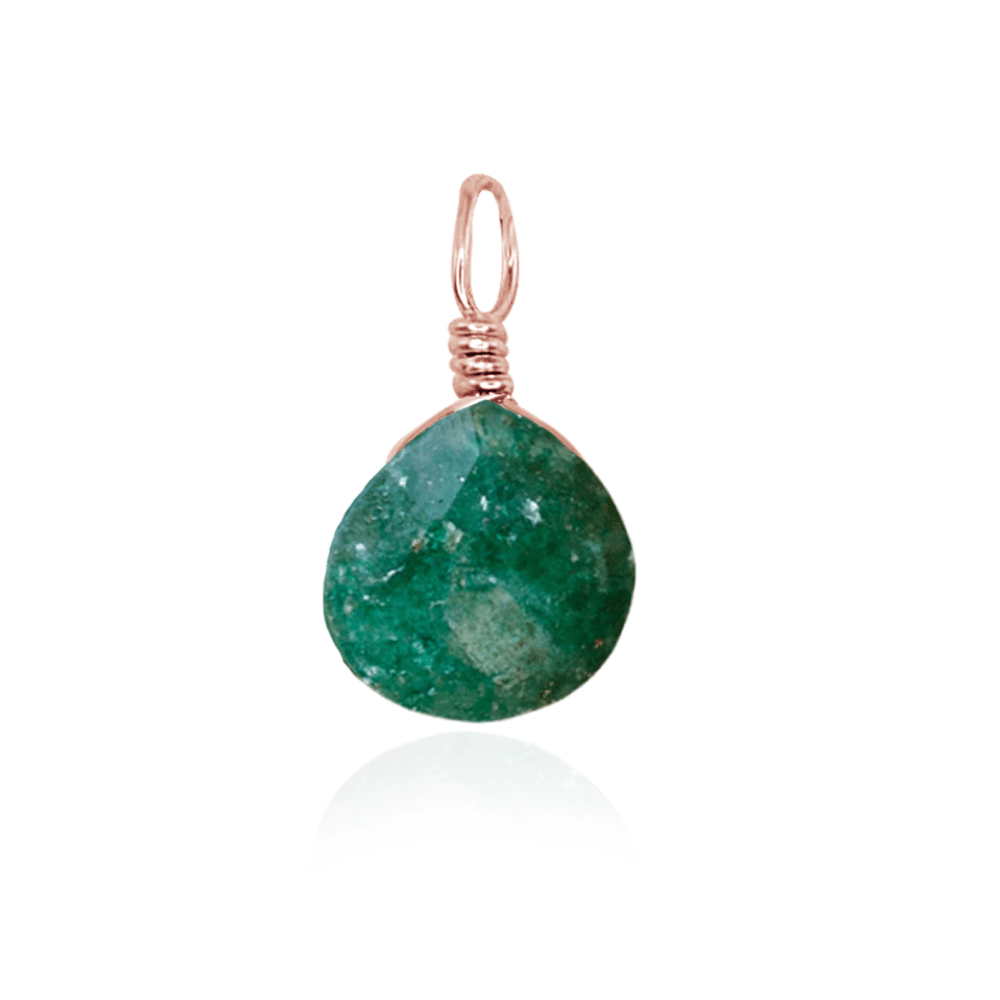Tiny Aventurine Teardrop Gemstone Pendant Necklace - Natural Green Stone Jewelry for Women - Perfect for Meditation, Yoga & Spiritual Healing