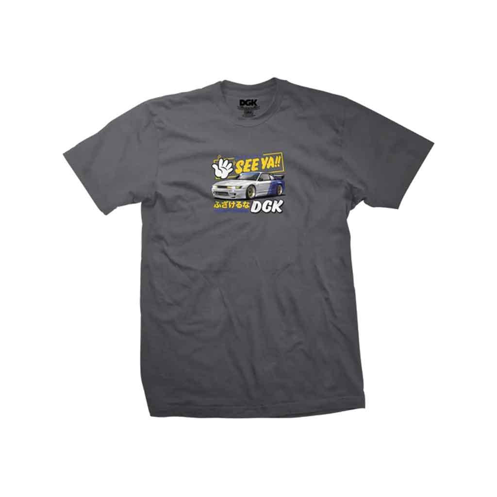 DGK See Ya Short Sleeve T-Shirt for Men - Charcoal Gray Casual Streetwear Tee - Perfect for Skateboarding, Street Fashion & Everyday Wear