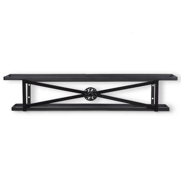 30 Inch The Medallion Tapered Iron Window Box with Oil-Rubbed Bronze Metal Liner - Elegant Flower Planter for Indoor & Outdoor Home Decor, Garden, Patio, and Balcony