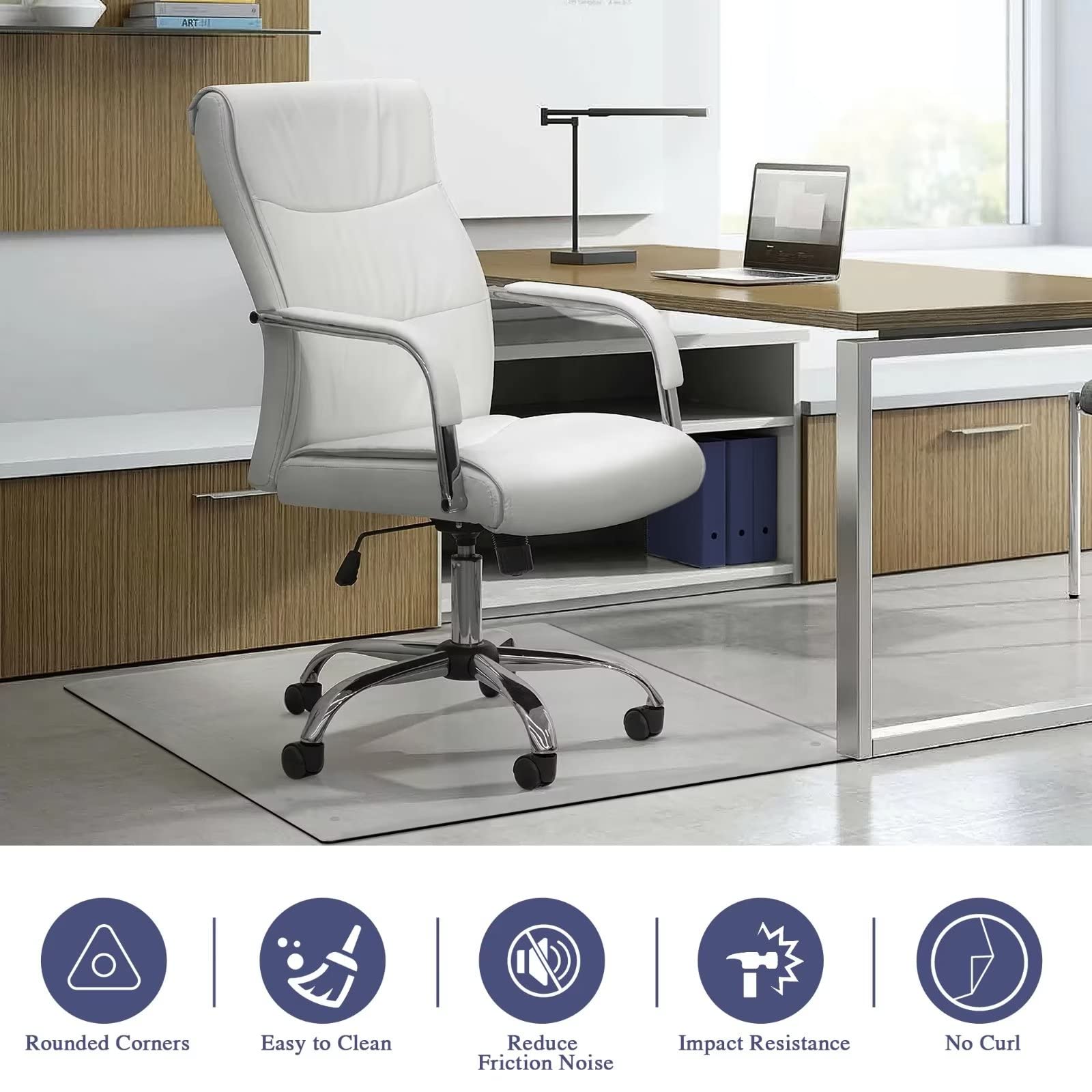 Tempered Glass Chair Mat for Carpet - 36