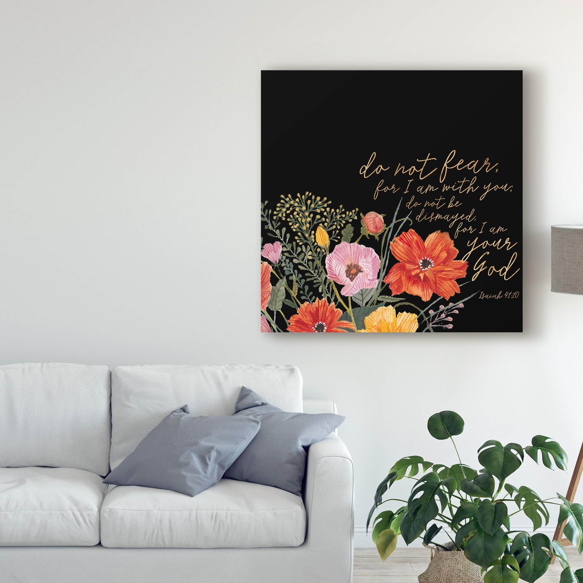 Floral Faith III by Studio W - 18x18 Inch Framed Wall Art Print for Home & Office Decor | Modern Botanical Painting for Living Room, Bedroom & Office Spaces