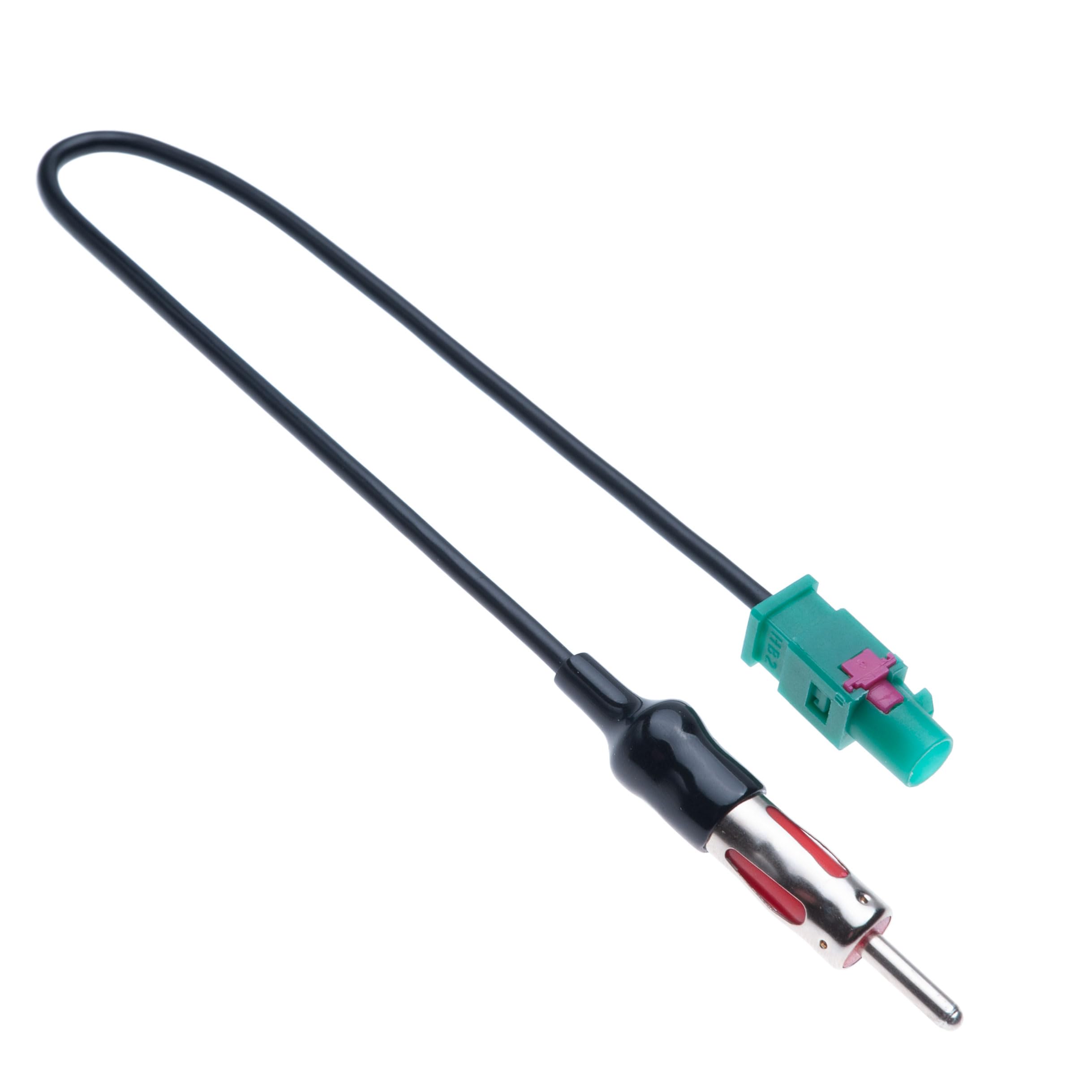 FM AM Radio Antenna Adapter Cable - Fakra Male to DIN Male Plug Car Audio Aerial Adapter - 12-24V Auto Stereo Connector for Ford BMW VW Volkswagen - Perfect for Car Radio Installation and Signal Boosting
