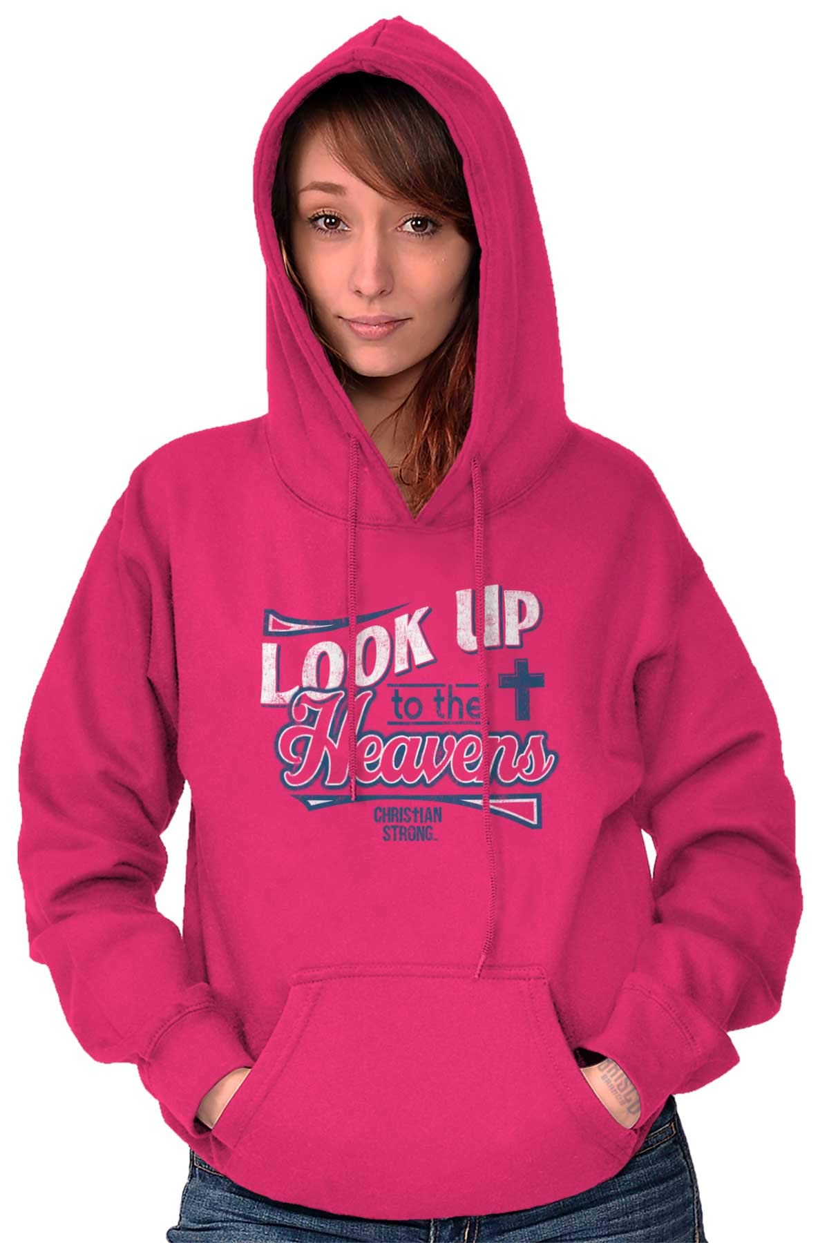 Christian Strong Redeemer Healer Lord Religious Hoodie Sweatshirt for Women - Faith-Inspired Comfort Wear for Church, Prayer & Daily Devotion