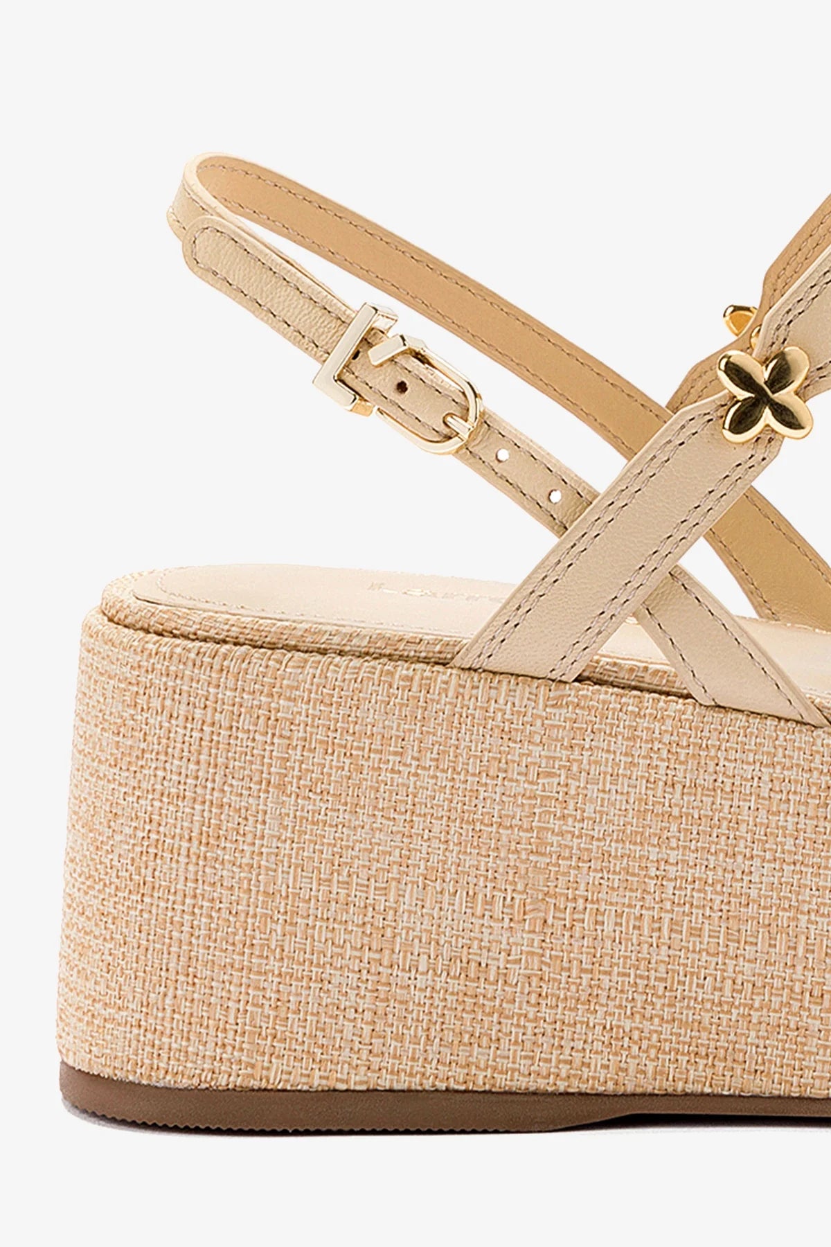 Harmony Beige Raffia Platform Sandals for Women - Comfortable Summer Beach Walking Shoes for Vacation & Outdoor Activities