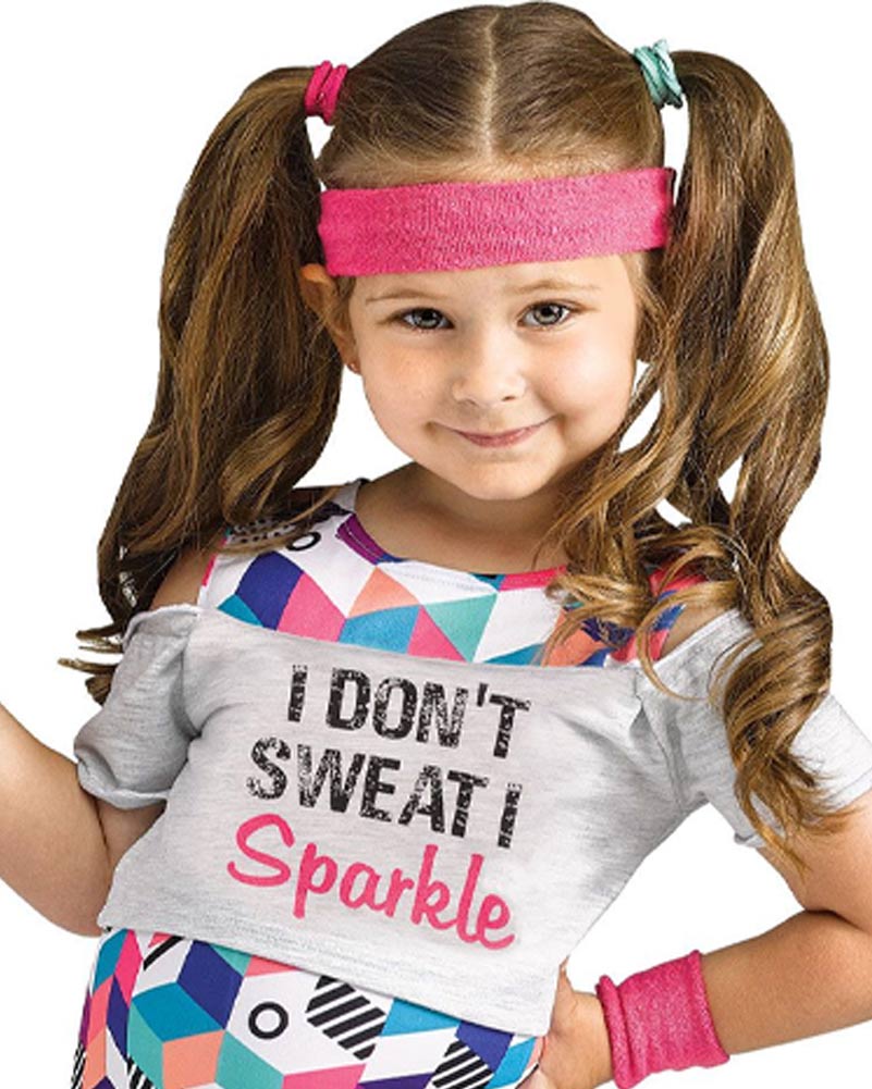 80s Lil Fit Miss Girls Toddler Costume - Vintage 80s Inspired Outfit for Baby Girls - Perfect for Halloween, Dress Up Parties & Photo Shoots