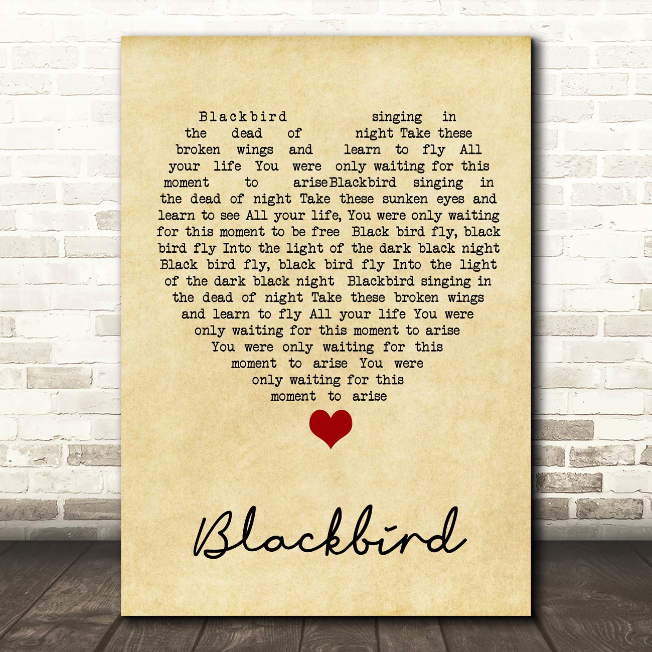 Vintage Heart Quote Song Lyric Print - Romantic Wall Art Decor for Bedroom, Living Room & Office - Perfect Gift for Music Lovers