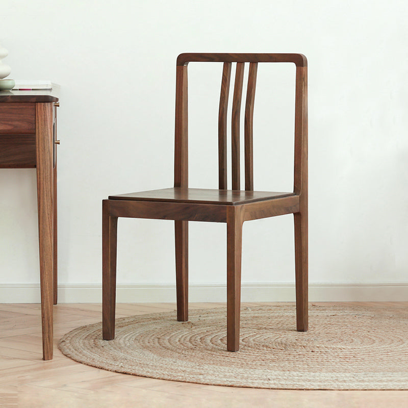 Premium Black Walnut Solid Wood Dining Chairs Set of 4 with Comfortable Backrest - Elegant Kitchen & Dining Room Furniture for Family Gatherings & Dinner Parties