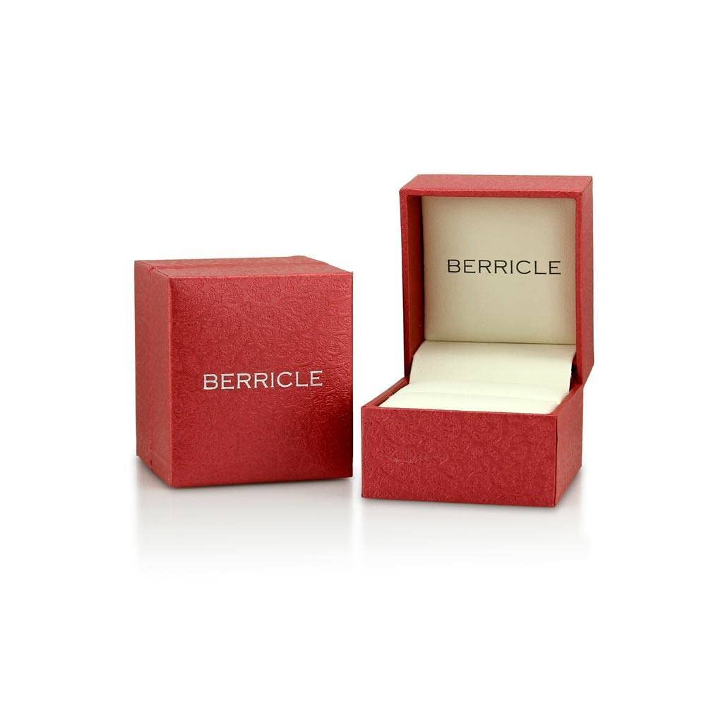 BERRICLE Sterling Silver 3-Stone Wedding & Engagement Ring Set - 1 Carat Round Cut Cubic Zirconia CZ for Women, Rhodium Plated, Size 4-10 - Perfect for Proposals, Anniversaries & Special Occasions