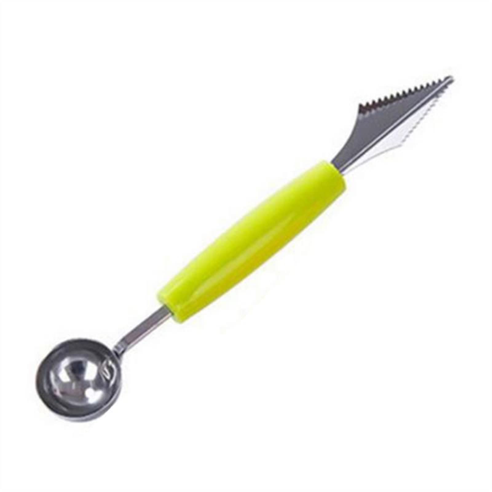 Stainless Steel Double-End Melon Baller Spoon - 2-in-1 Fruit Scoop Tool for Melons, Ice Cream & Sorbet | Perfect for Baking, Cooking & Kitchen Prep | Durable Kitchen Gadget (Color: Silver)