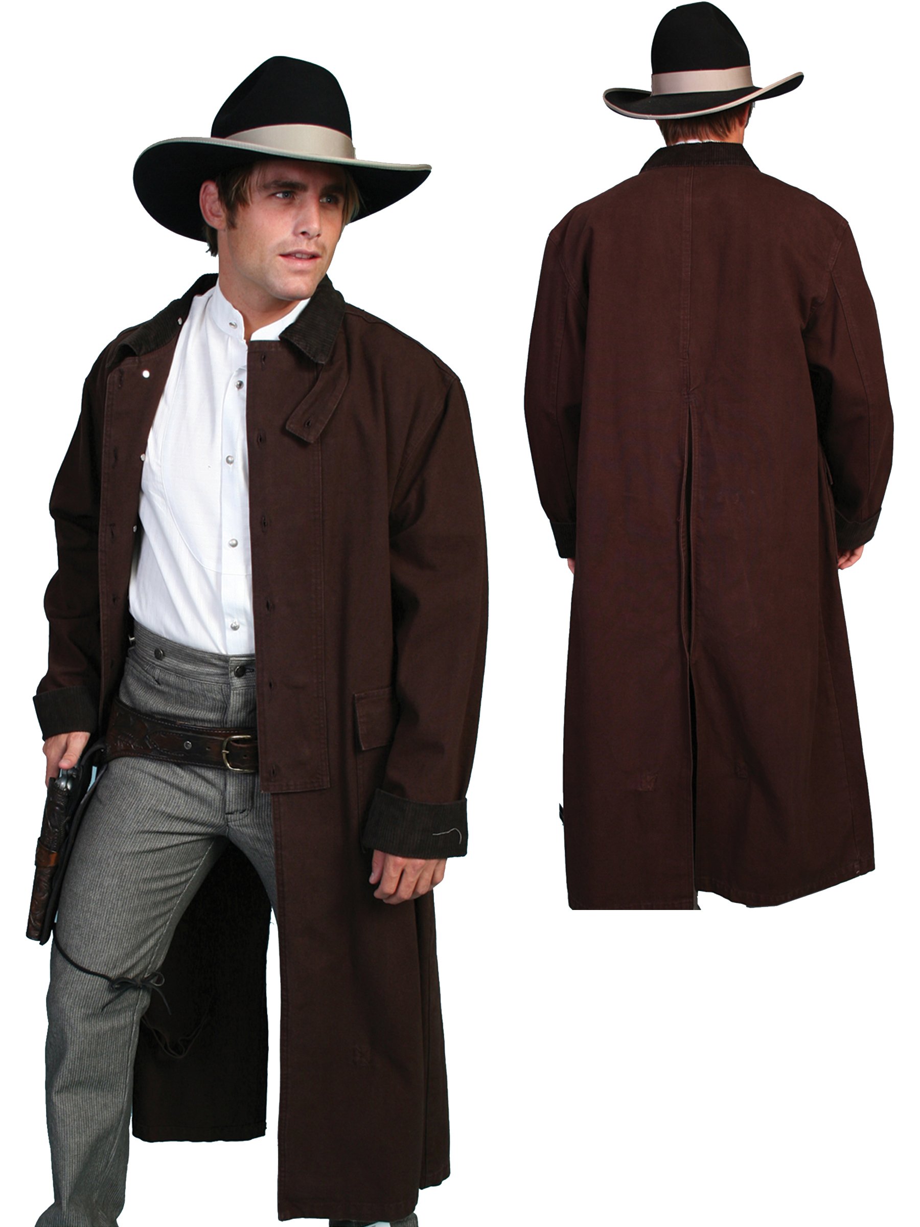 Scully RW107 Men's Long Canvas Duster Coat - Vintage Western Style Range Wear for Cowboy, Rancher & Outdoor Enthusiasts | Perfect for Ranch Work, Horseback Riding & Country Fashion