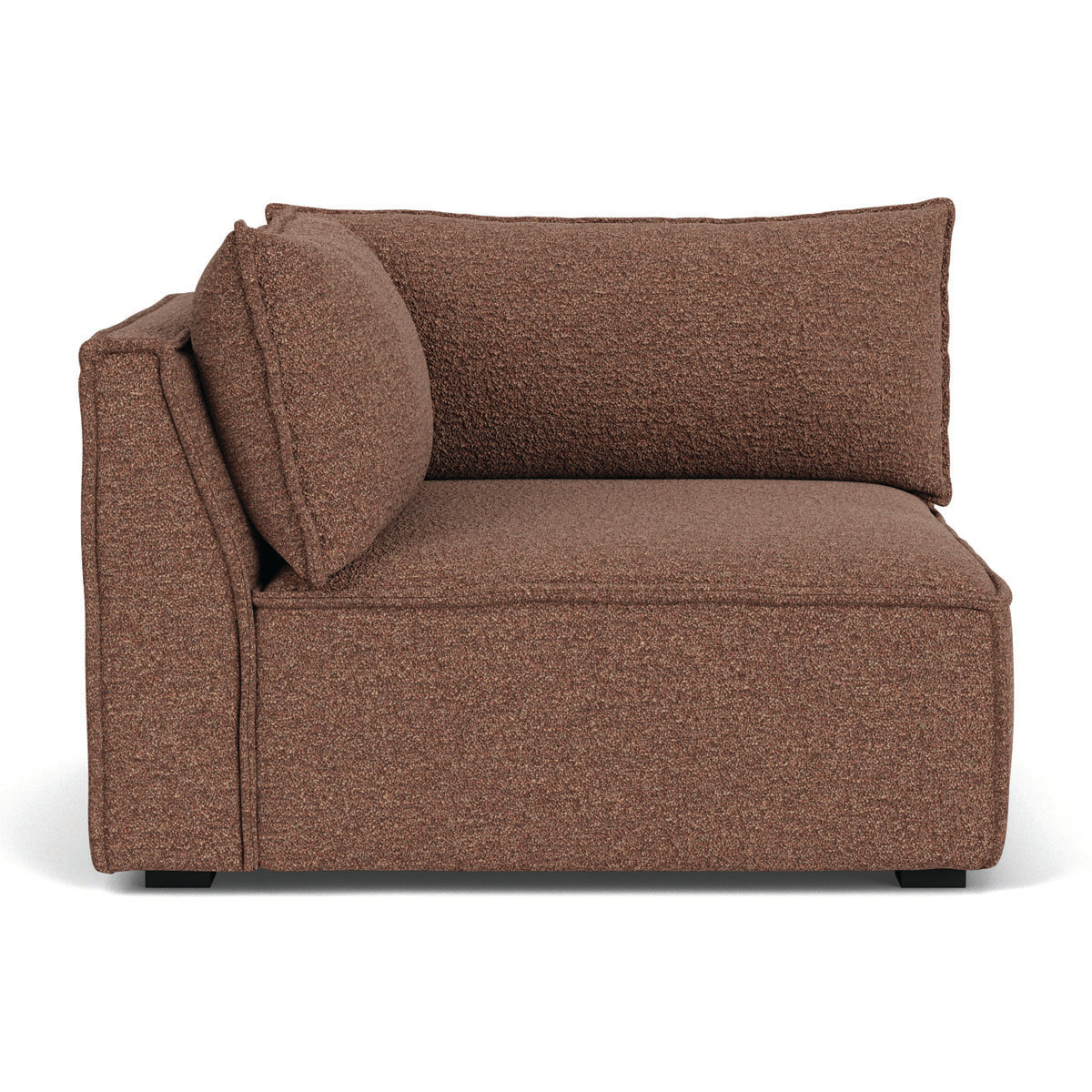 Daphne Boucle 1-Seater Left Corner Modular Sofa - Modern L-Shaped Sectional Couch for Small Spaces, Living Room & Apartment Decor