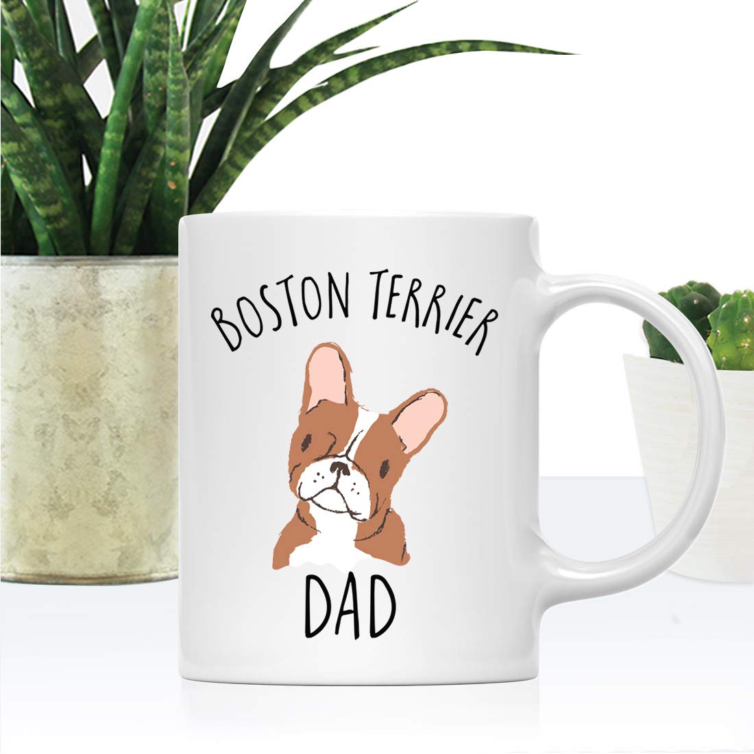Funny Dog Coffee Mug 11oz - Red Boston Terrier Dog Dad Gift, 1-Pack - Novelty Birthday & Christmas Cup for Dog Lovers - Perfect for Coffee, Tea & Office Desk Decor