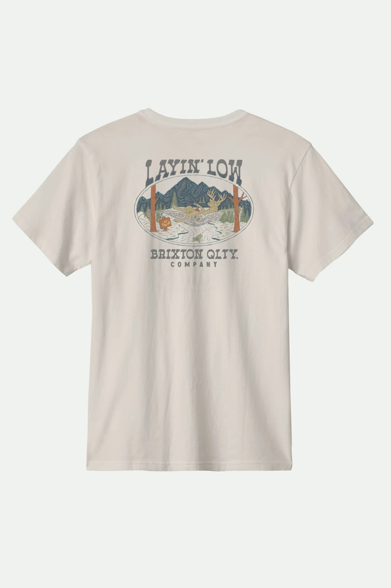 Layin' Low Short Sleeve Standard T-Shirt for Men & Women - Soft Cotton Crew Neck Tee in Cream - Perfect for Casual Wear, Street Style & Everyday Comfort