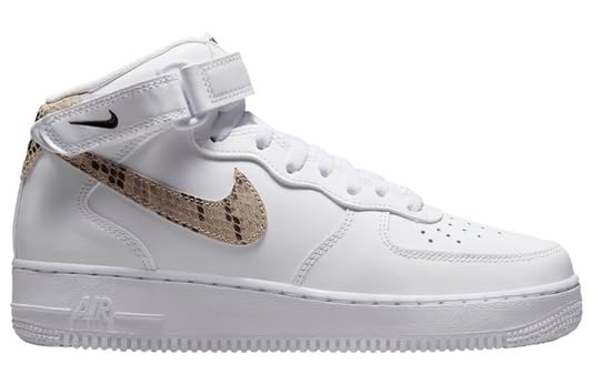 Nike Women's Air Force 1 Mid '07 White Sanddrift Black Sneakers - Size 6.5 UK - Casual Wear, Gym & Street Style Fashion