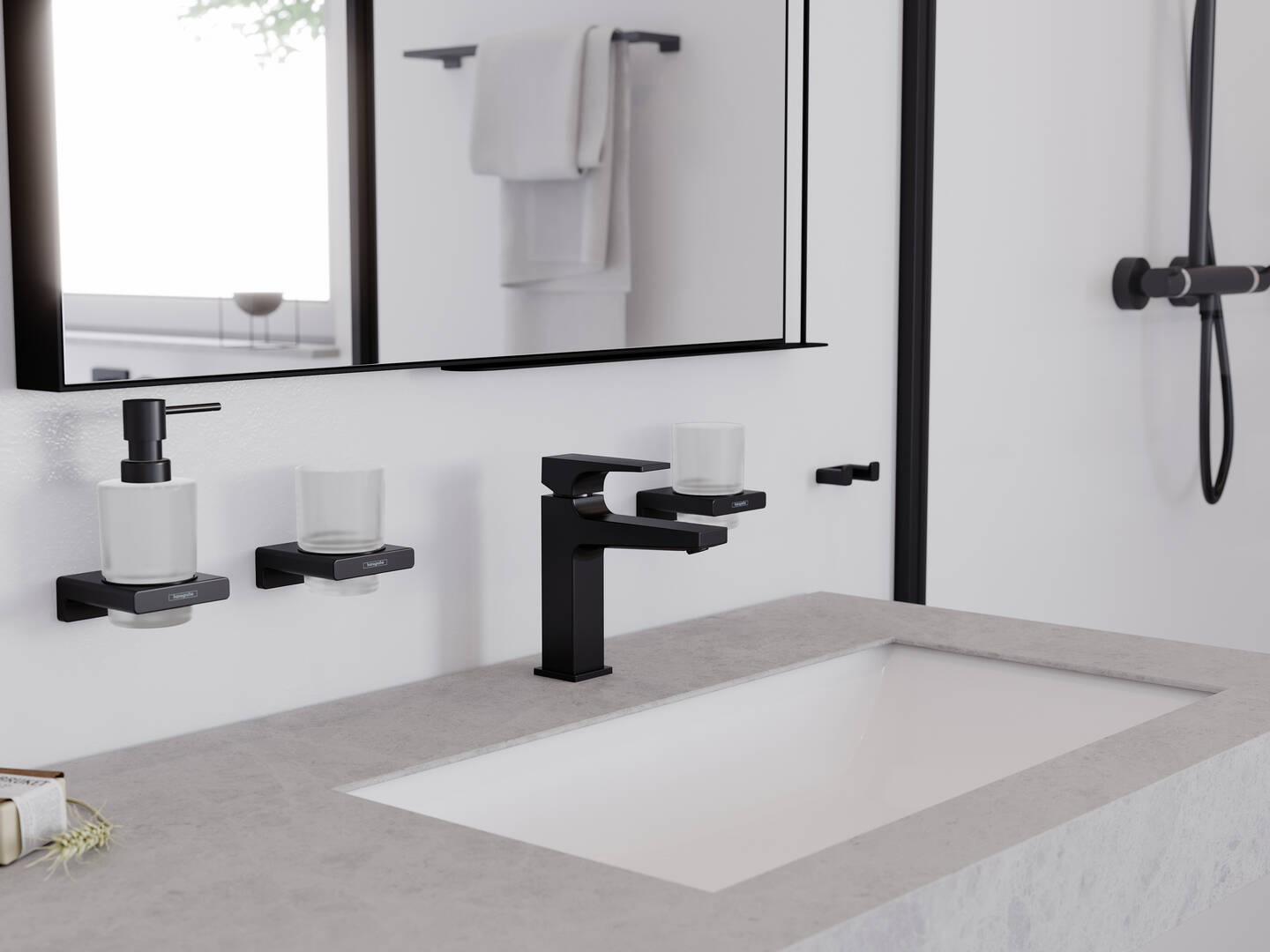 Hansgrohe AddStoris Matte Black Soap Dispenser 41745670 - Modern Touchless Design for Kitchen & Bathroom Sink