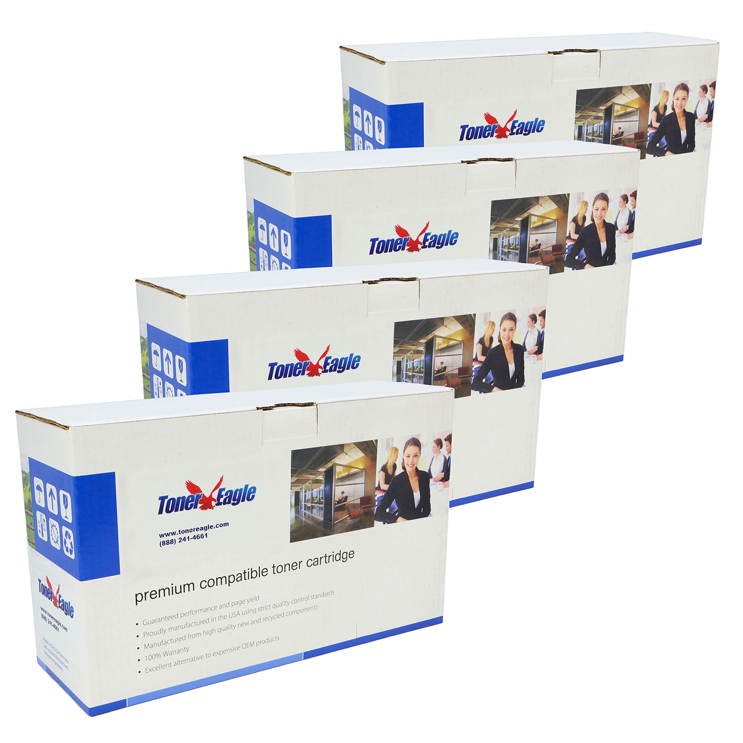 Premium 4-Color Remanufactured Toner Cartridge Set - Compatible with Canon imageCLASS MF624/MF624cw/MF628/MF628cw/MF8280 Series (Replaces 6273B001AA, 6271B001AA, 6269B001AA, 6270B001AA) - High-Yield Printing for Office & Home Use