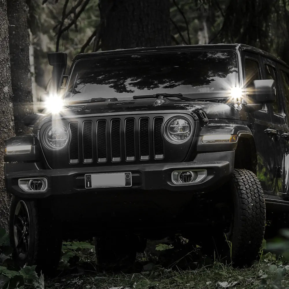 60W LED Cube Lights Amber Warning Light for Pickup Truck, Jeep, ATV, UTV, Motorcycle - Durable Black Off-Road Lighting for Emergency, Work Zone & Trail Safety