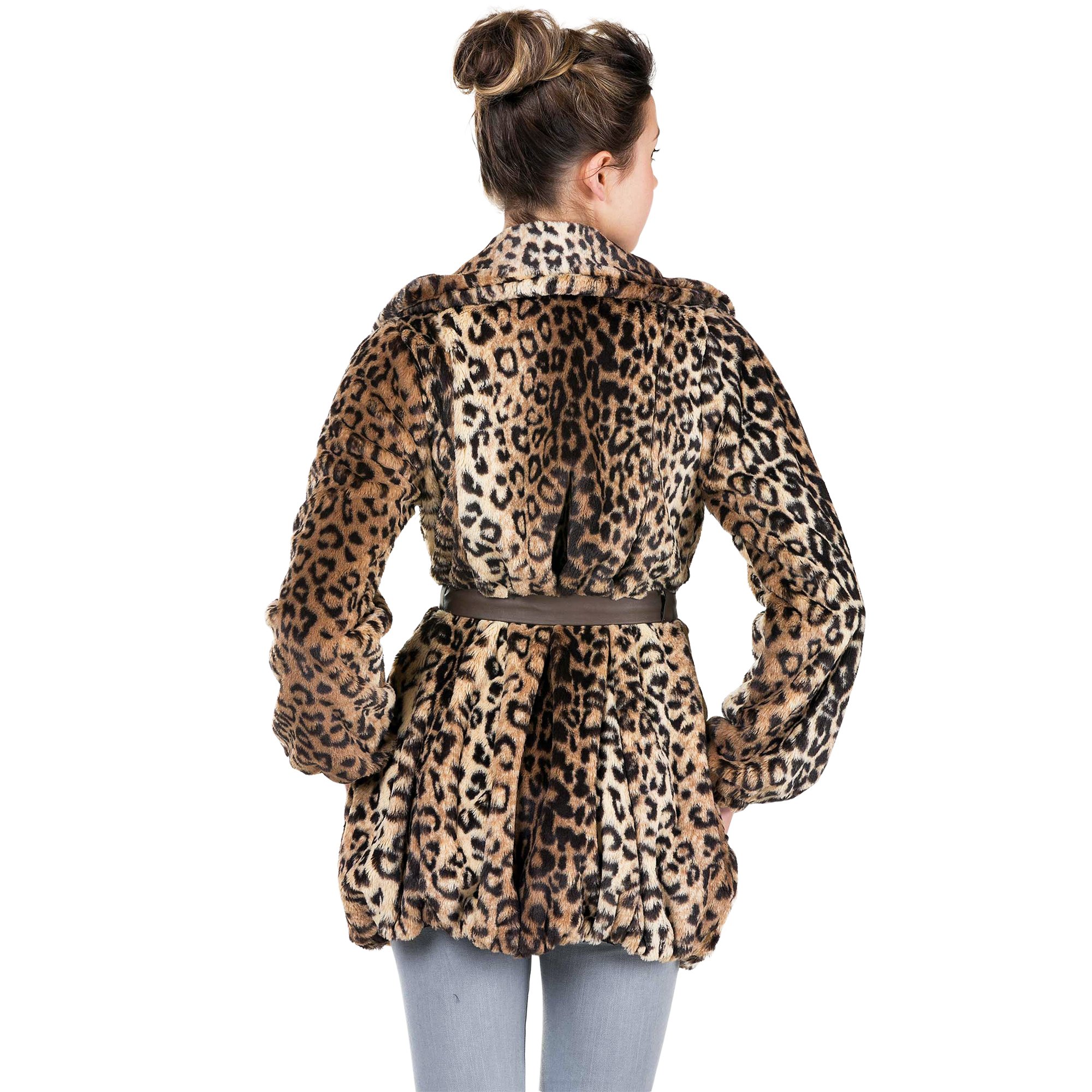 Stylish MELODY Faux Fur Long Sleeve Jacket with Adjustable Faux Leather Belt - Winter Fashion Outerwear for Women | Perfect for Parties, Dates & Cold Weather