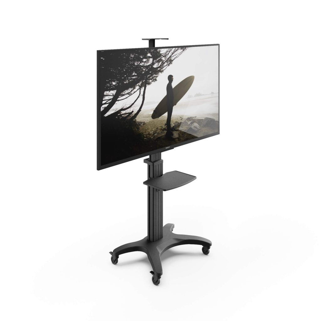 Kanto MTM65PL Mobile TV Stand Cart with Wheels - Adjustable Height Rolling TV Mount for 32