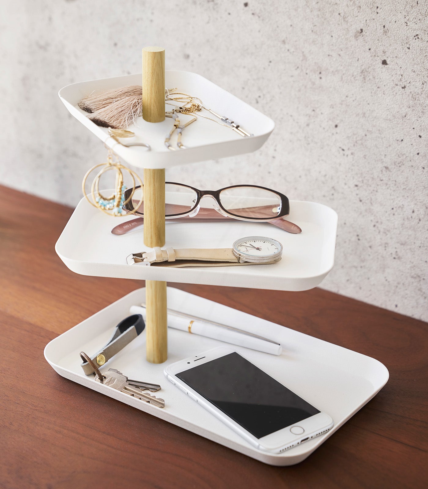 3-Tier Steel Accessory Tray - Organize Jewelry, Makeup & Small Items - Perfect for Vanity, Bathroom & Bedroom Storage