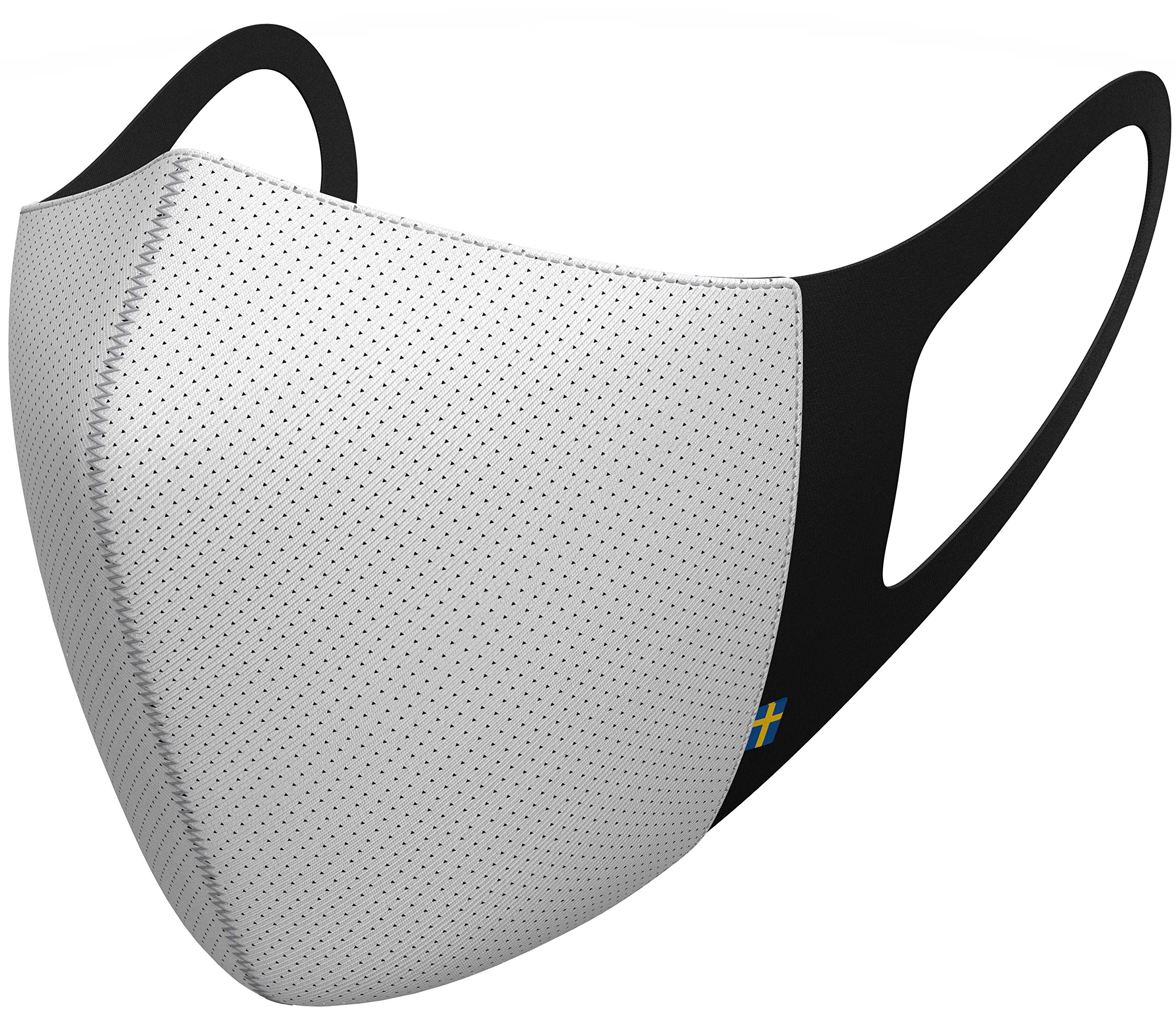 Airinum Lite Air Mask - Reusable & Washable Face Mask for Men, Women & Kids | Comfortable, Lightweight Cloth Mask with 2 Filters & Head Clip (Medium, Polar White) | Perfect for Outdoor Activities, Travel & Daily Commute
