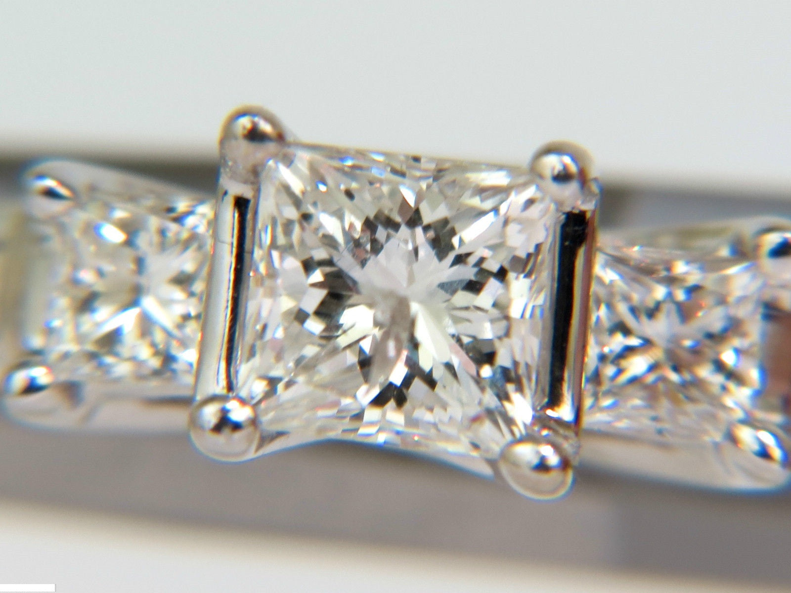 1.30CT Classic Princess Cut Natural Diamond Ring in 14K White Gold (I/SI2) - Elegant Engagement, Wedding & Anniversary Jewelry Gift