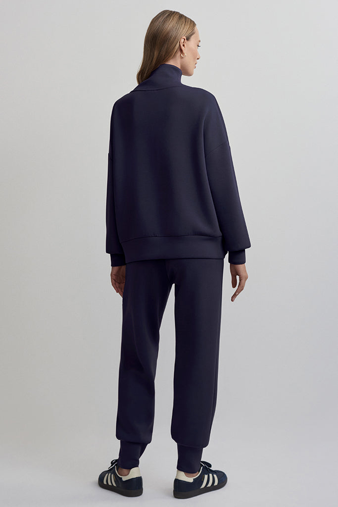 Varley Hawley Half Zip Sweater for Women - Navy Blue Pullover Fleece Top for Casual Wear & Outdoor Activities