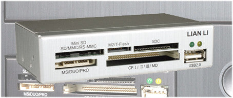 Lian Li CR-36 Aluminum USB 2.0 Memory Card Reader - SD/MMC/MS/CF Compatible - Silver | Perfect for Photographers & PC Builders