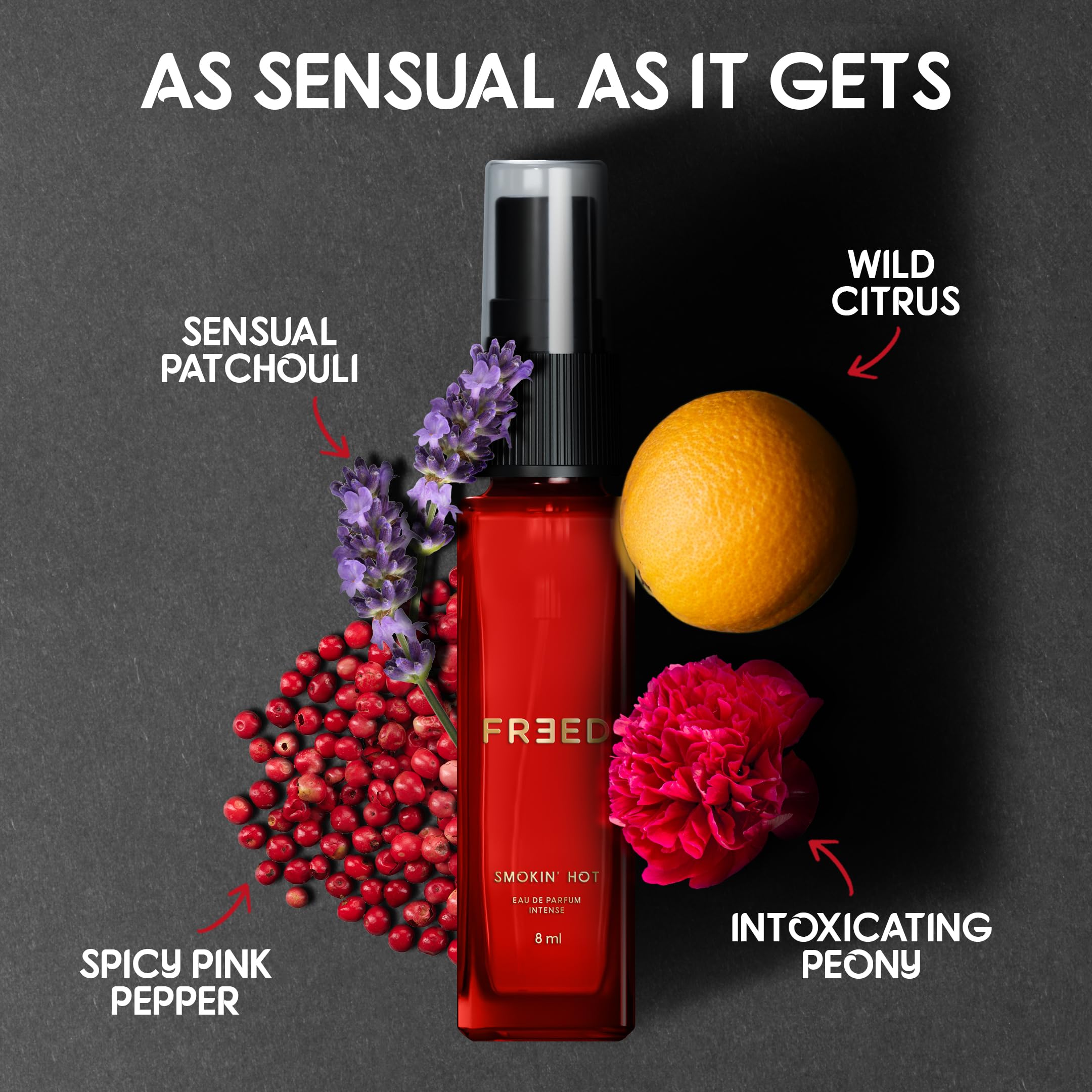 Beardo Whisky Smoke Cologne for Men & Freed Smokin' Hot Perfume for Women (8ml x 2 Pack) - Long Lasting Fragrance Set - Romantic Date Night Scent - Perfect Christmas Gift for Him & Her - Great Present for Friends & Special Occasions - Ideal for Evening Events, Parties & Intimate Moments