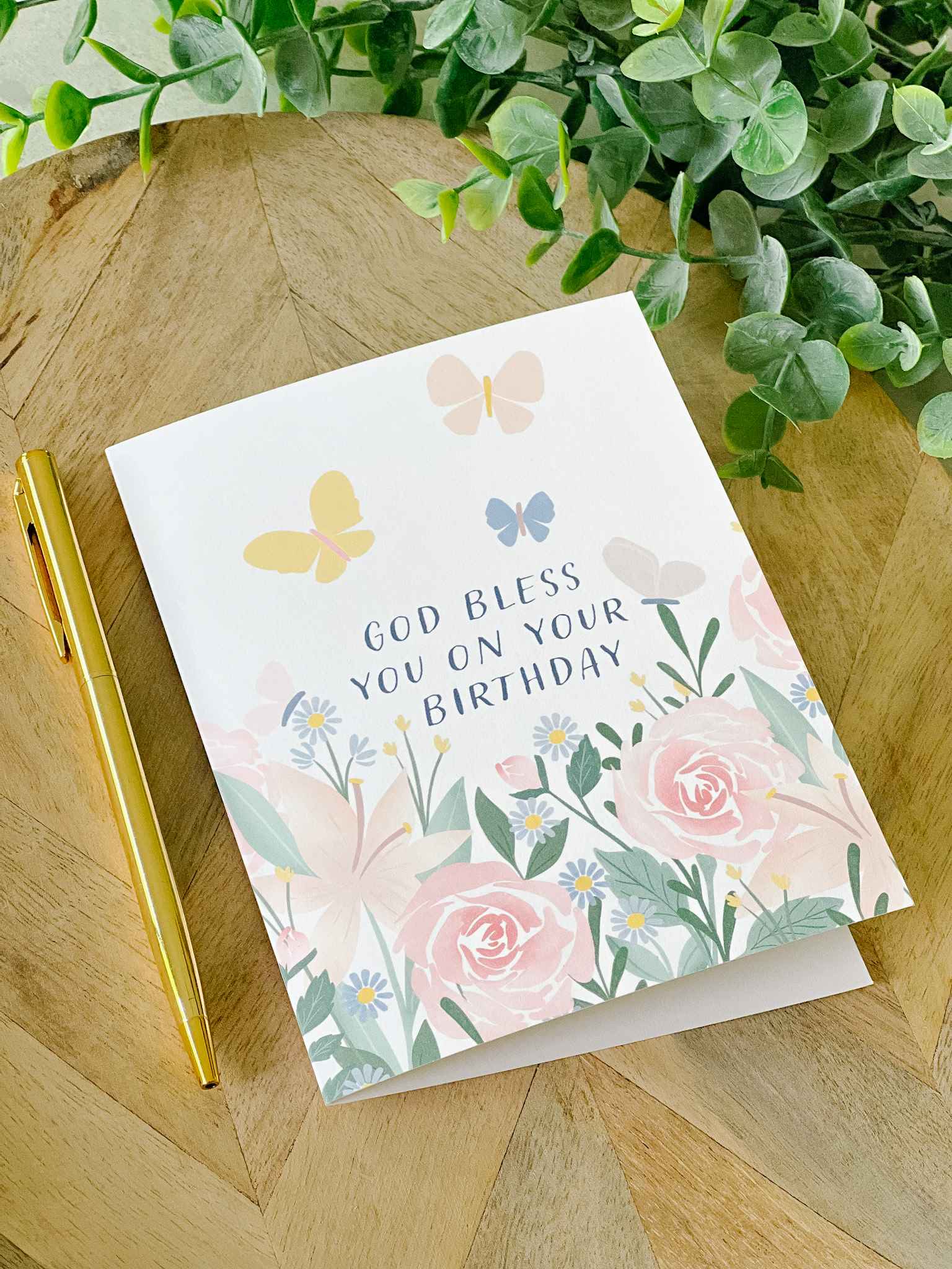 God Bless You on Your Birthday Greeting Card - Religious Birthday Card with Blessings - Perfect for Christian Friends & Family Celebrations