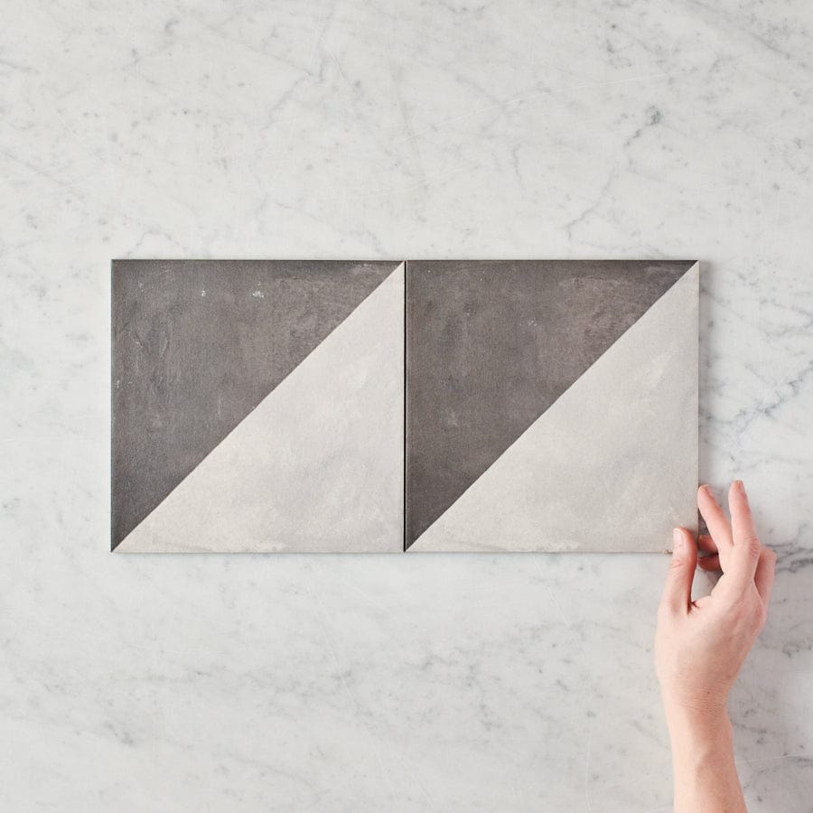 Neds Beach Encaustic Look Square Tile - Premium Porcelain Floor and Wall Tile for Bathroom, Kitchen, and Living Room Decor