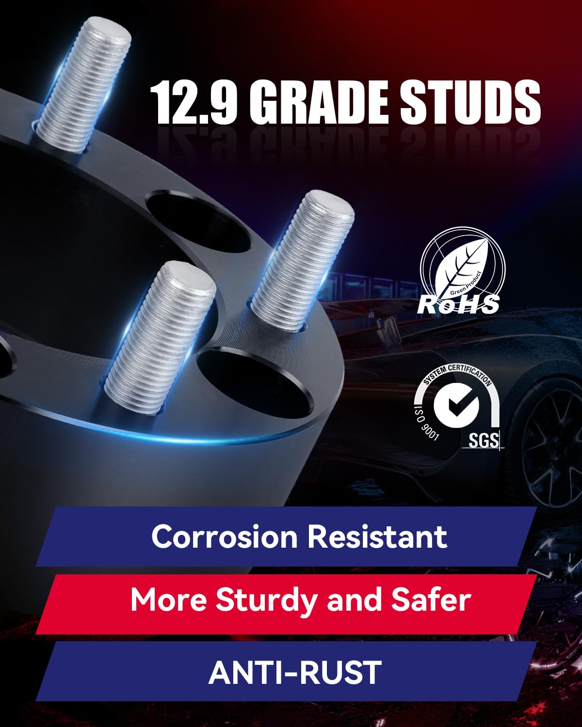 FLYCLE 1 Inch 5x4.5 Wheel Spacers - 5 Lug 5x114.3mm Hubcentric Wheel Adapters for Jeep Wrangler TJ YJ XJ, Cherokee KJ KK, Ranger, Explorer, Mustang & Edge - 1/2-20 Studs with 82.5mm Center Bore - Perfect for Off-Roading, Lifting & Custom Wheel Fitment