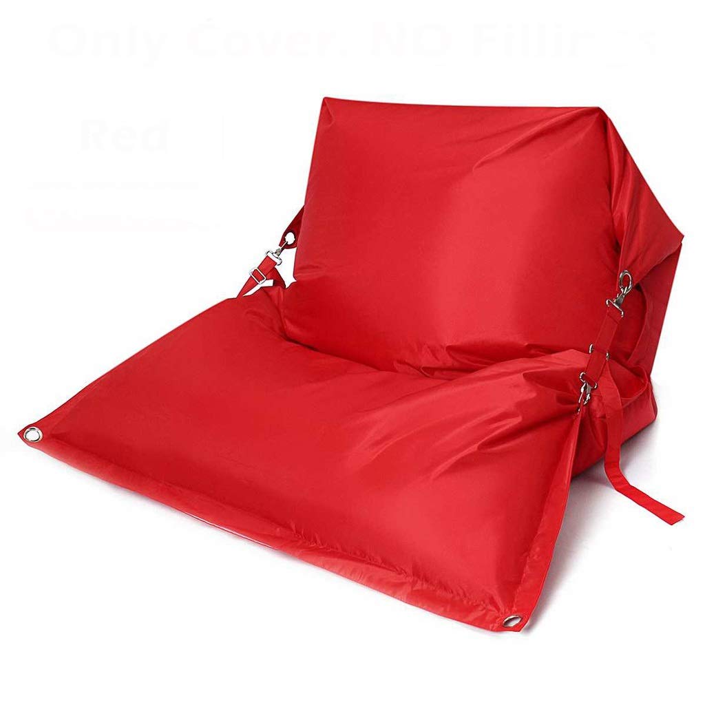 WSSBK Waterproof 420D Oxford Fabric Sofa Cover & Chair Slipcover - Durable Lounger Seat Protector for Bean Bag, Puff Couch, Tatami - Ideal for Home, Outdoor & Camping Use (Red)