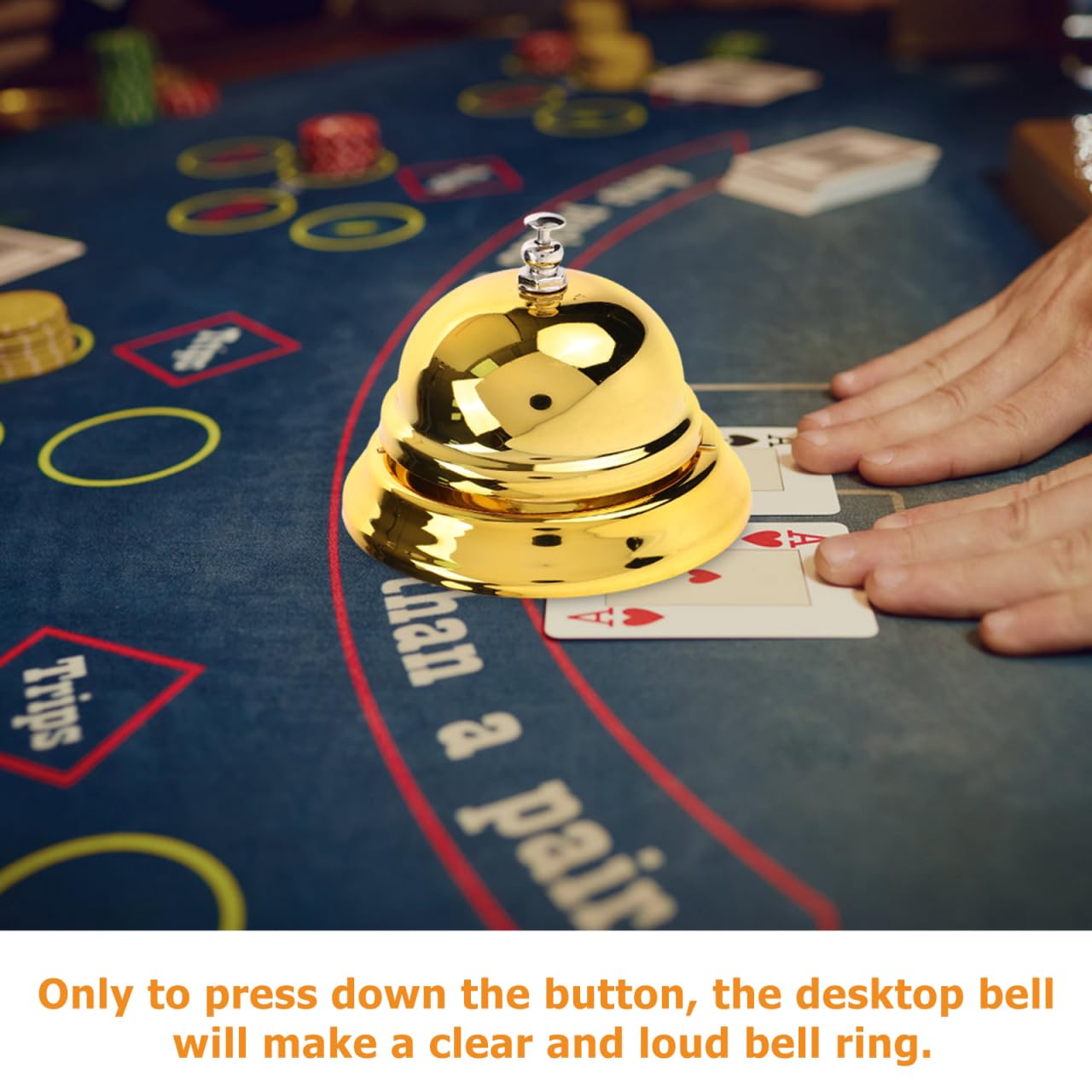 Classic Customer Service Desk Bell - Clear Ringing Reception Bell for Restaurants, Hotels & Offices - Perfect for Front Desk, Counter Service & Kitchen Alerts