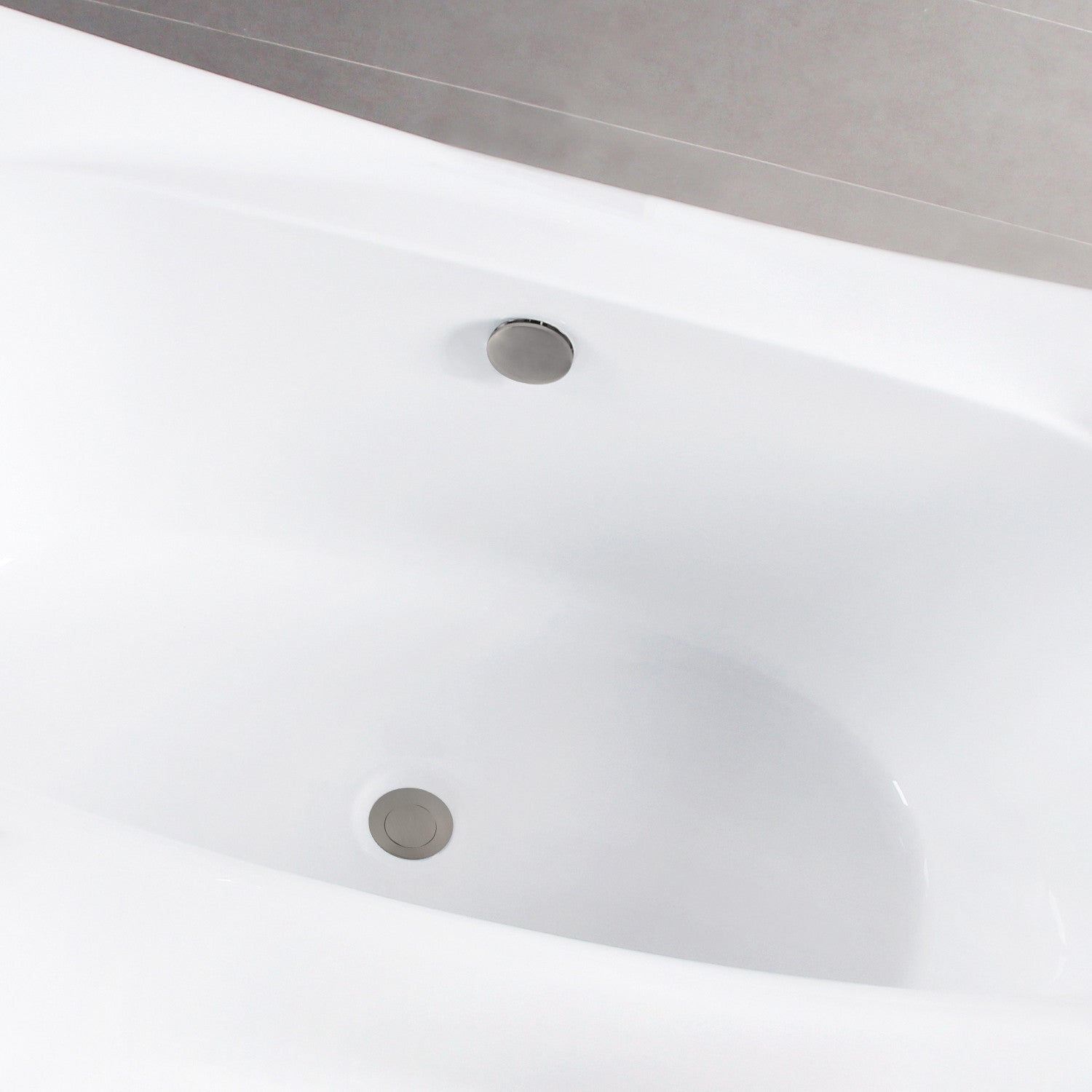 Aqua Eden 67 Inch Acrylic Freestanding Bathtub - Rectangular Double Ended Soaking Tub with Overflow Drain, Glossy White & Brushed Nickel Finish - Perfect for Luxury Bathrooms & Spa Retreats