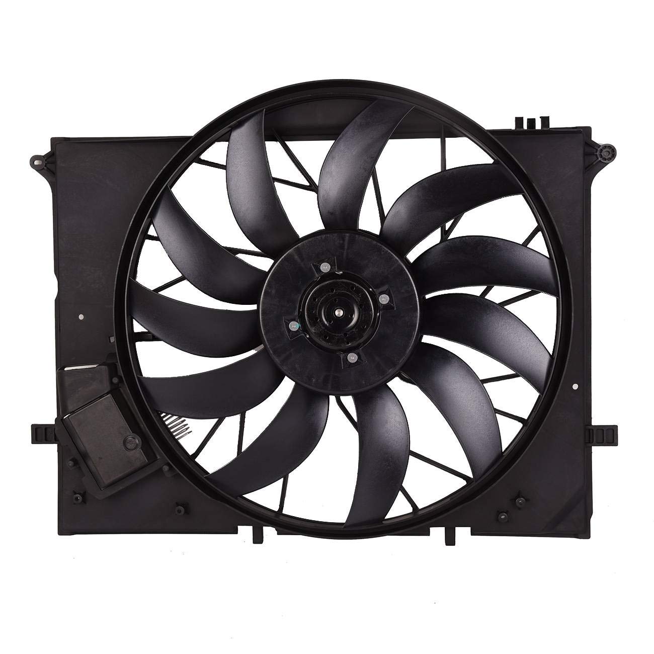 Bapmic 2205000293 Electric Cooling Fan Assembly Compatible with Mercedes W220 CL55 CL600 CL65 S600 SL63 SL600 S55 (2001-2012) - High Performance Cooling Solution for Engine Overheating Prevention in Hot Weather & Heavy Traffic Conditions