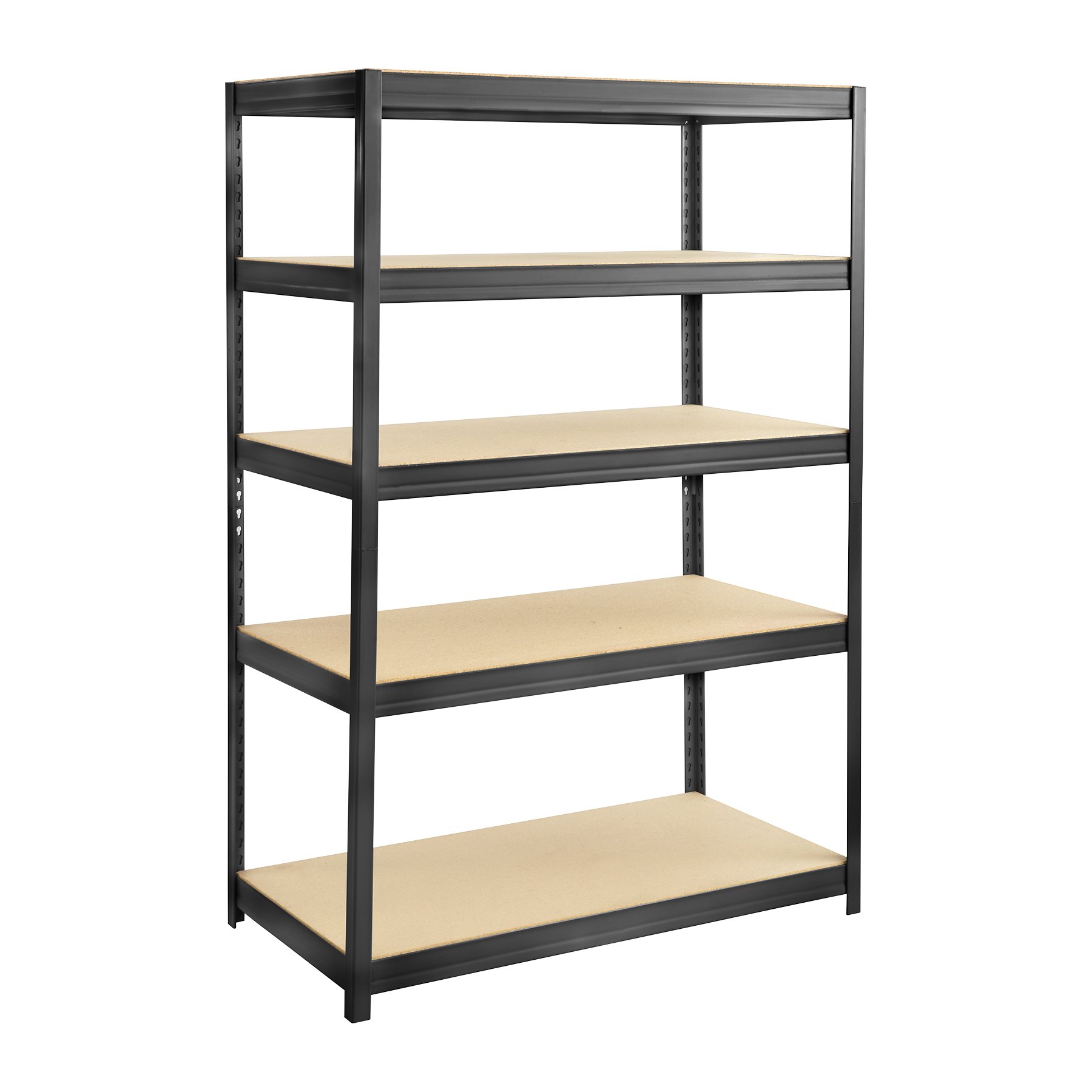 Safco 6244BL Black Boltless Steel & Particleboard Shelving Unit - 48