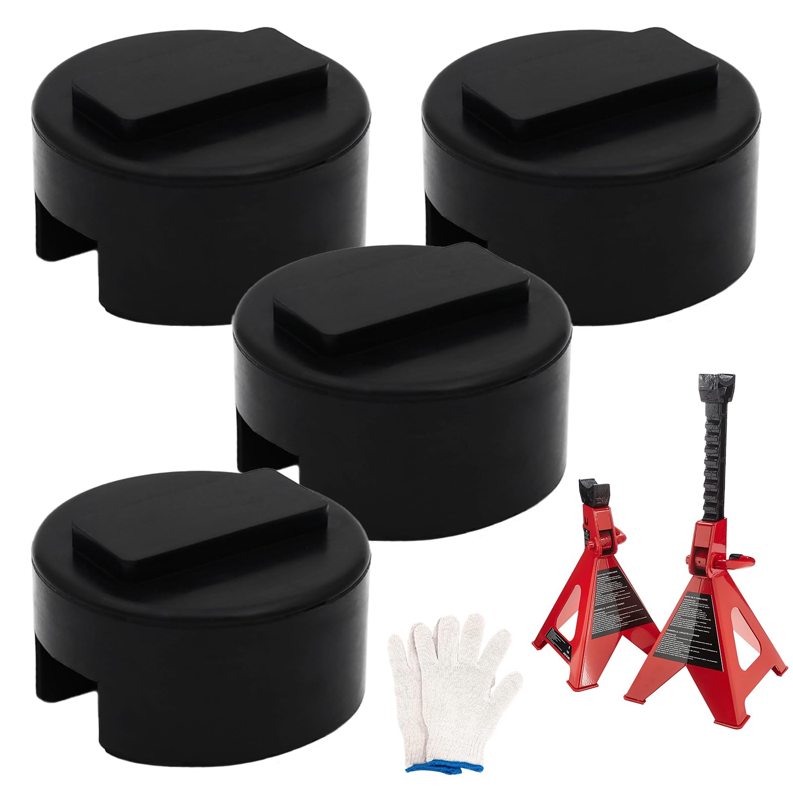 4PCS Pinch Weld Jack Pad Adapter for BMW & Mini - Slotted Frame Rail Protector for Floor Jack & Jack Stands - Includes Storage Bag - Perfect for Garage Repairs & DIY Car Maintenance