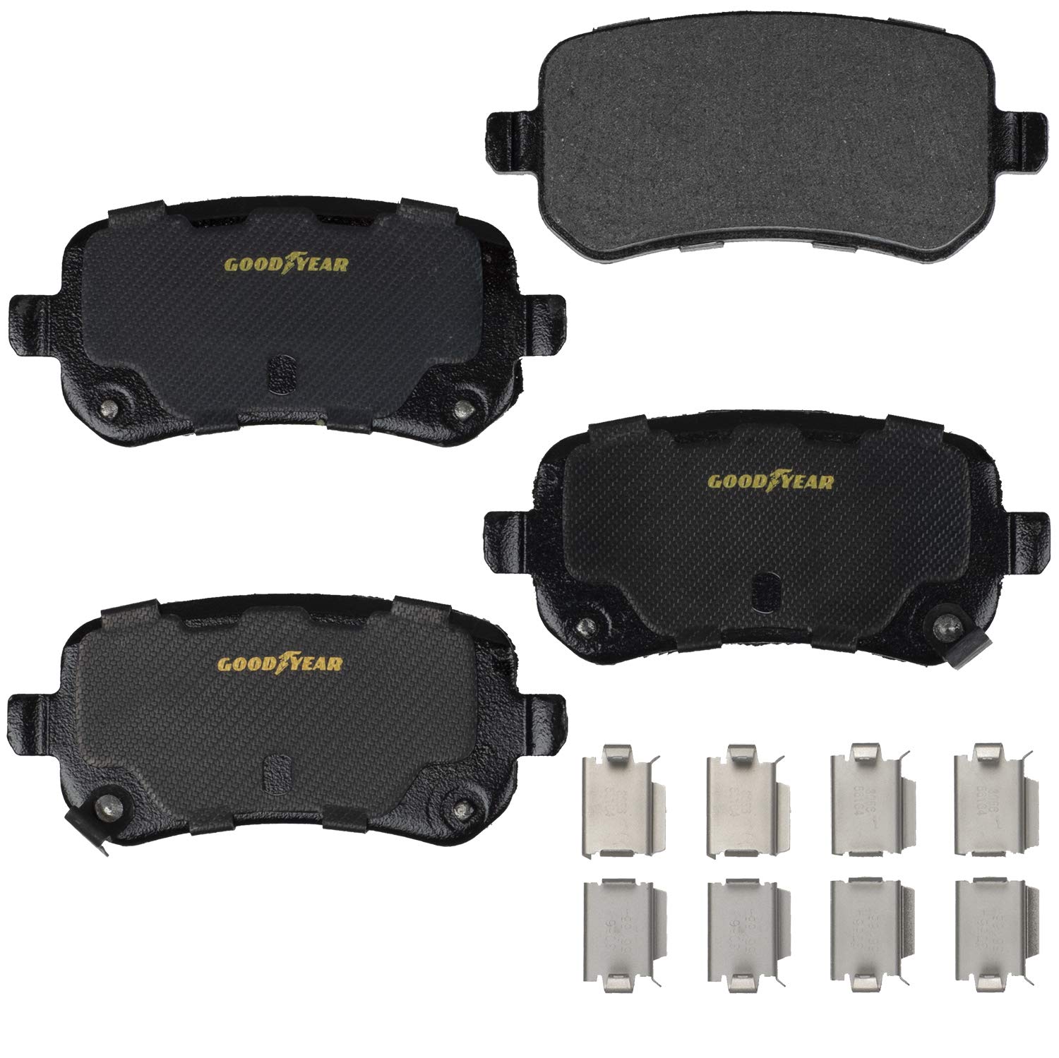 Goodyear Anti-Ox Polished Rear Brake Kit with Rotors & Ceramic Pads - Compatible with Chrysler, Dodge, Volkswagen & More (PRK39649R) - Perfect for Smooth Braking & Enhanced Vehicle Safety