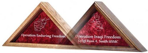 Operation Enduring Freedom Flag Case - American Military Shadow Box Display for Veterans, Memorial Tribute - Perfect for Home, Office, or Military Gift