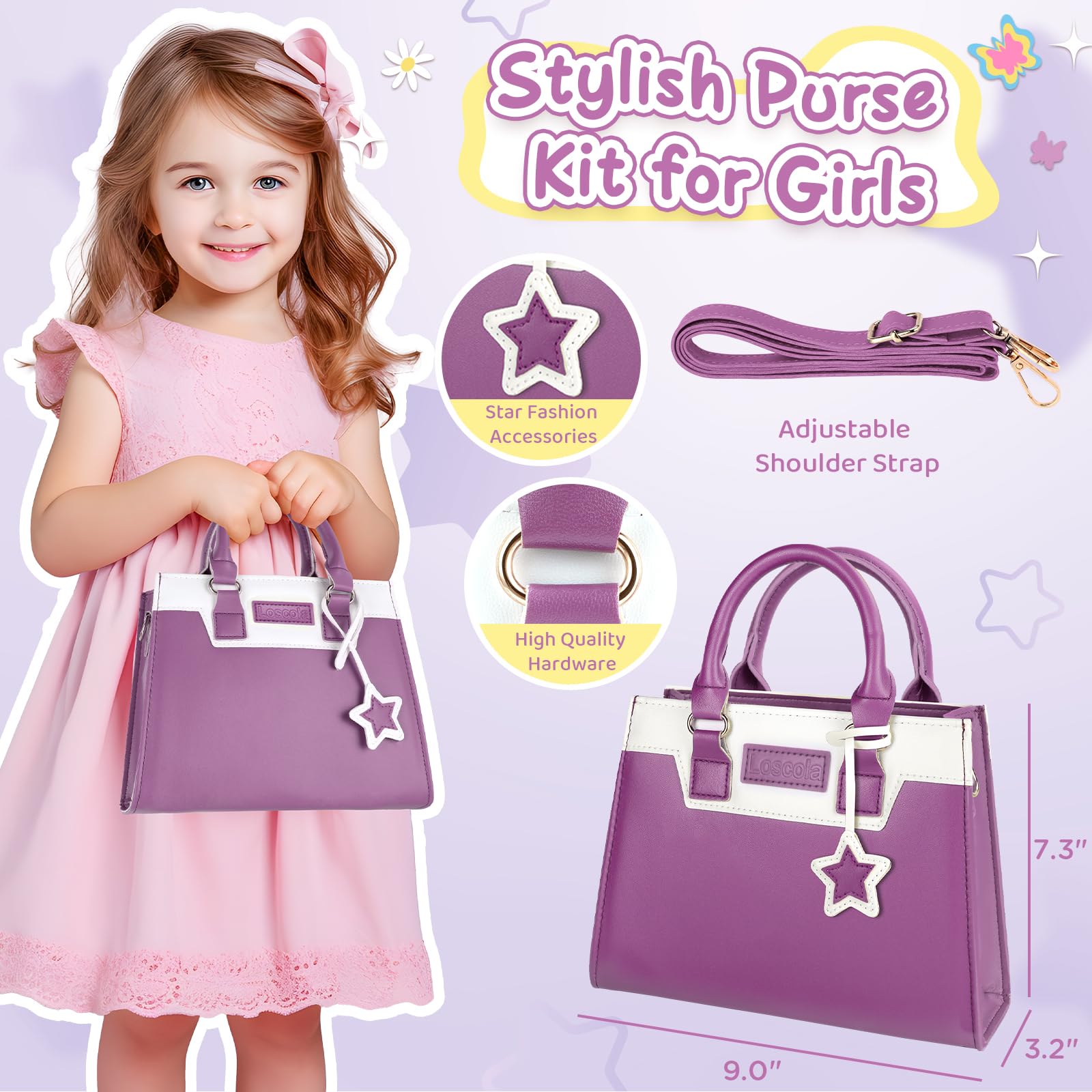Little Girls Purse with Pretend Makeup - 29PCS Princess Toy Purse Set for Toddlers Age 3-6 | Perfect Christmas & Birthday Gift for 3+ Year Old Girls | Pretend Play, Dress-Up & Role-Playing Fun