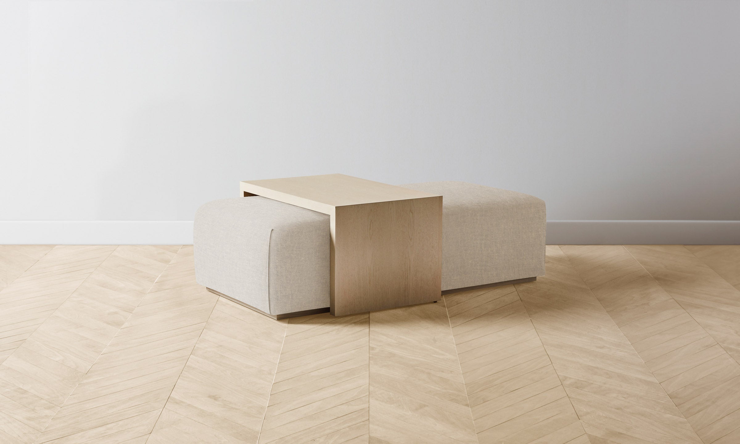 The Bowery Ottoman - Heritage Belgian Linen Summit - Premium Footrest & Lounge Chair Companion for Living Room & Bedroom