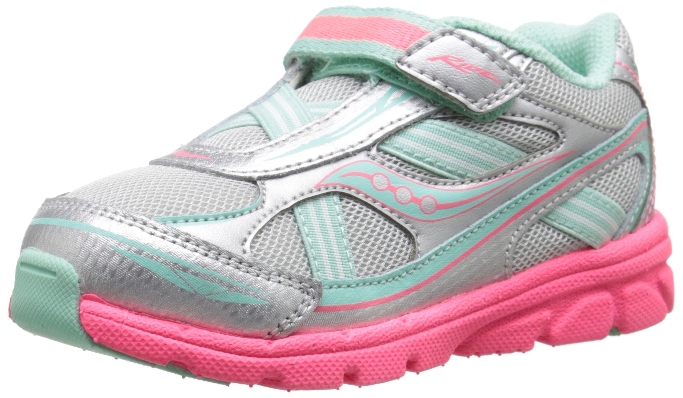 Saucony Girls' Baby Ride Sneaker - Lightweight Running Shoes for Toddlers & Little Kids - Perfect for Playground, School & Daily Activities
