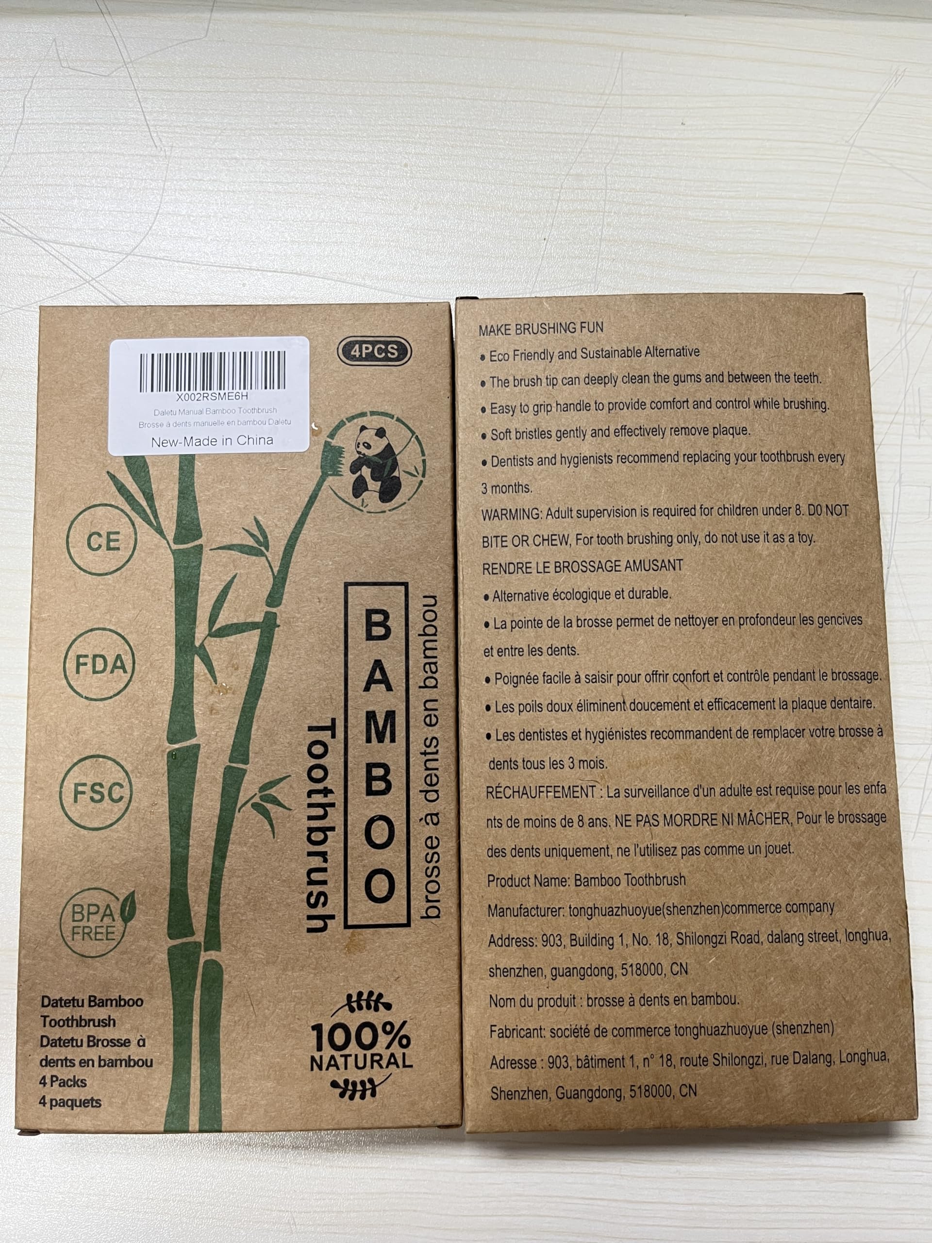 Eco-Friendly Bamboo Toothbrush with Extra Soft Bristles for Sensitive Teeth & Gum Recession - Biodegradable Natural Toothbrushes, 4-Pack - Perfect for Travel, Home & Zero-Waste Lifestyle