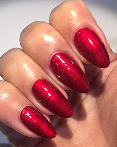 Bluesky Gel Nail Polish - Vibrant Red Tartan Punk Red, Long-Lasting Chip Resistant Formula, 10ml UV LED Lamp Required for Drying - Perfect for Punk Fashion, Gothic Style & Holiday Nail Art Designs