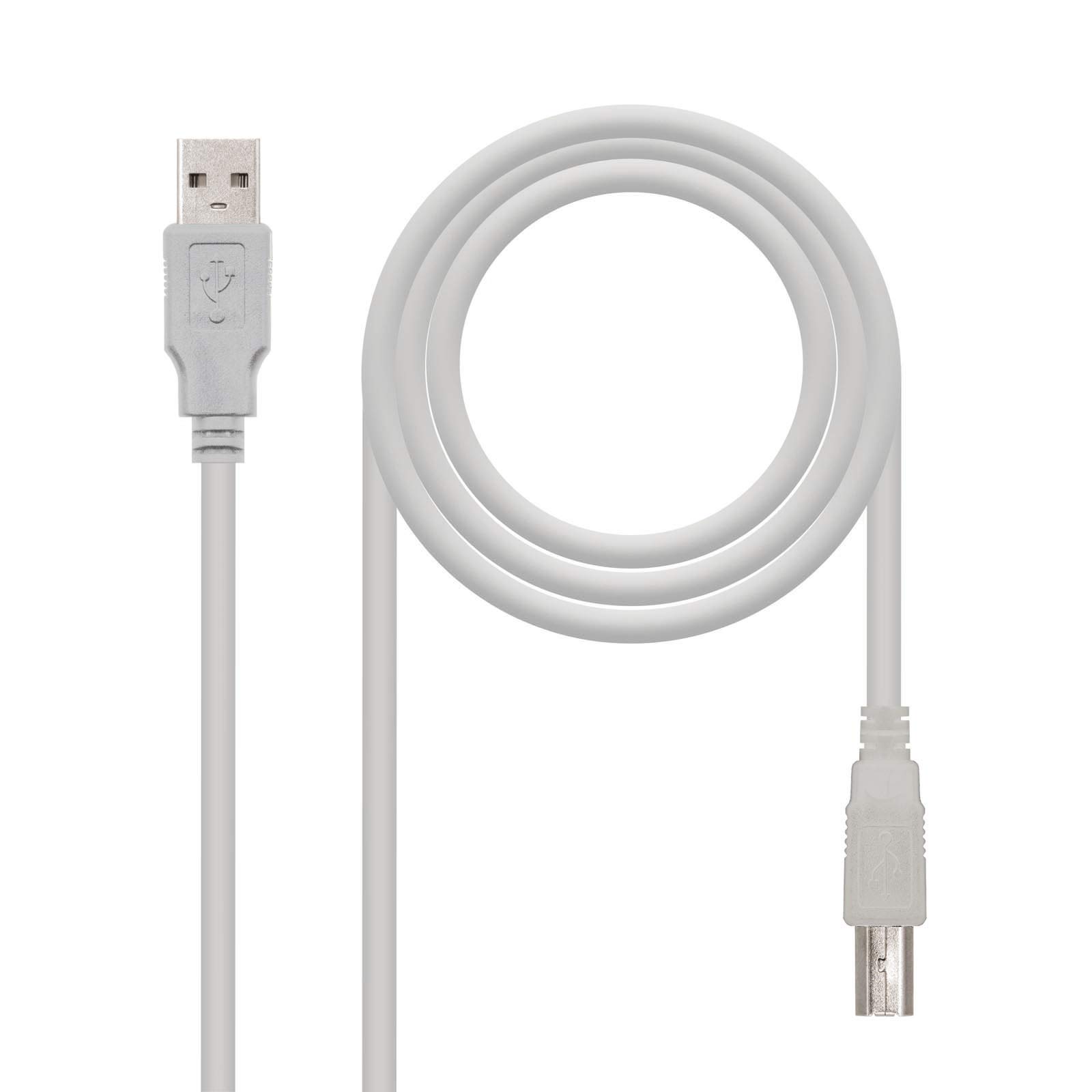USB 2.0 Printer Cable - Nano Beige 10.01.0102 High-Speed Data Sync Cable for HP, Epson, Canon Printers - Perfect for Home Office & Small Business Printing Needs