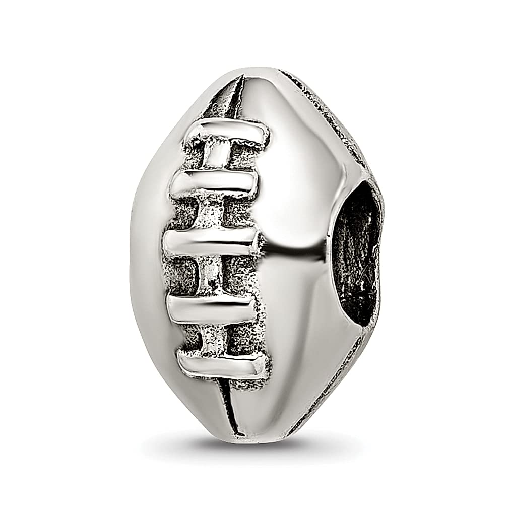 925 Sterling Silver Football Charm Bead for Bracelet - Elegant Sport Jewelry for Women, Perfect Gift for Her - Ideal for Game Days, Sports Events & Everyday Wear