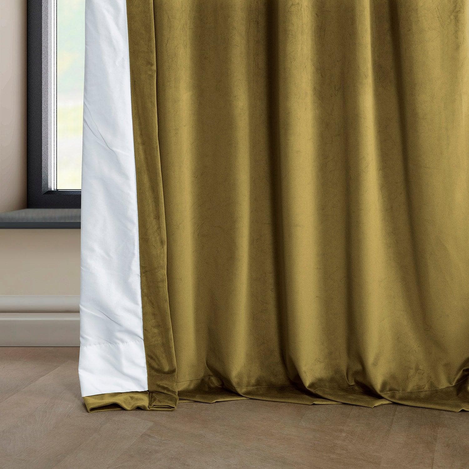 Peat Green Heritage Plush Velvet Blackout Curtains for Bedroom - Thermal Insulated Soundproof Drapes for Living Room & Nursery (84 Inch Length)